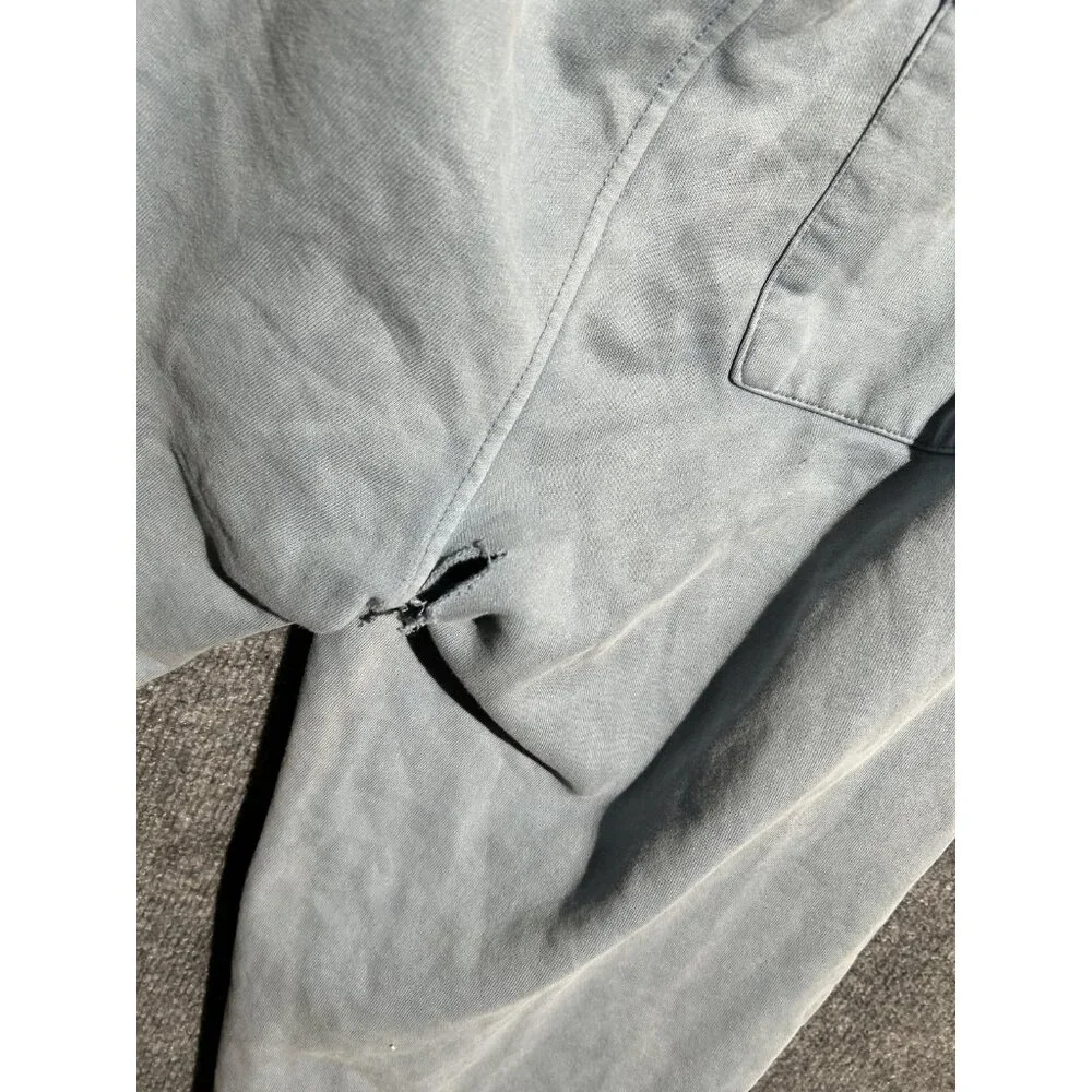 Cuts Pants Mens 2XL Blue Fleece Sweatpants Joggers Elastic Waist Pockets